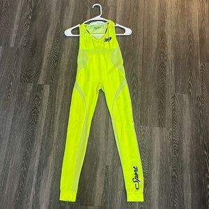 Size small lime green stretchy jumpsuit